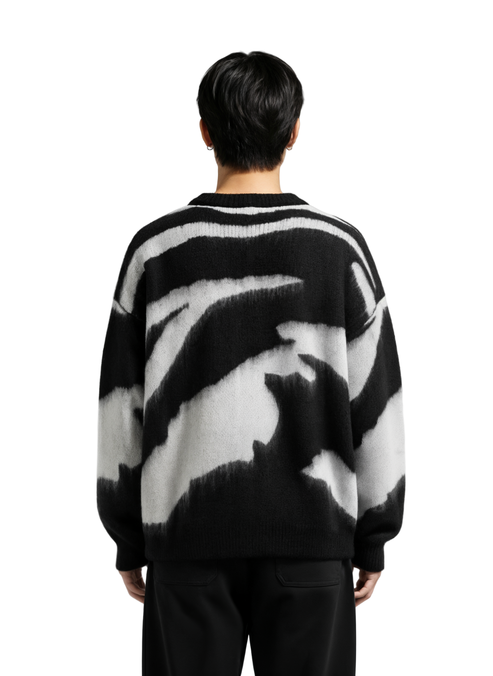 Contrast Round Neck Long Sleeve Sweater
