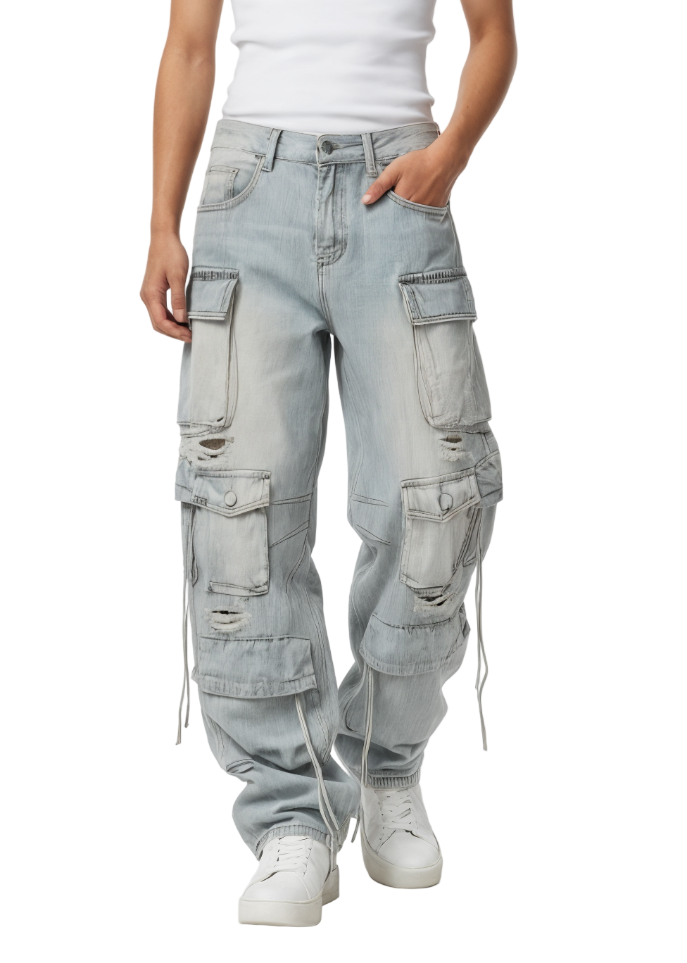 Washed Loose Straight Leg Jeans