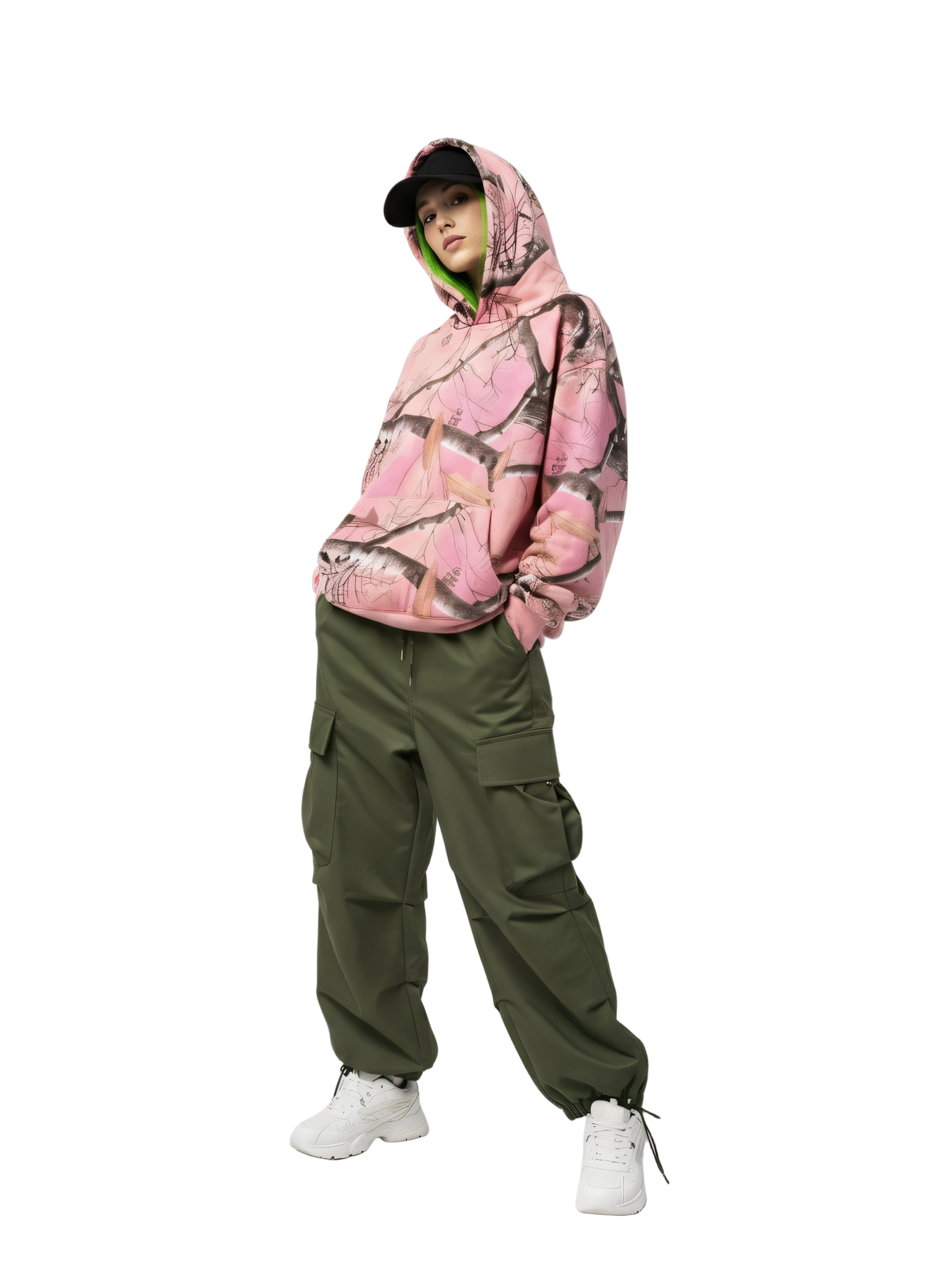 The Pink Camo Set 2 (Camo Hoodie + Cargo Pant Bundle)