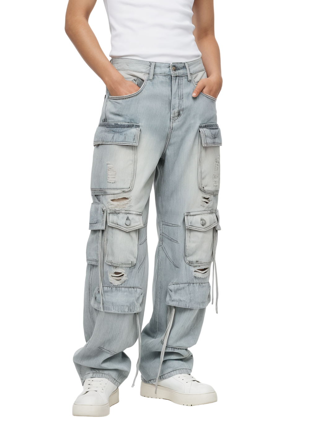 Washed Loose Straight Leg Jeans