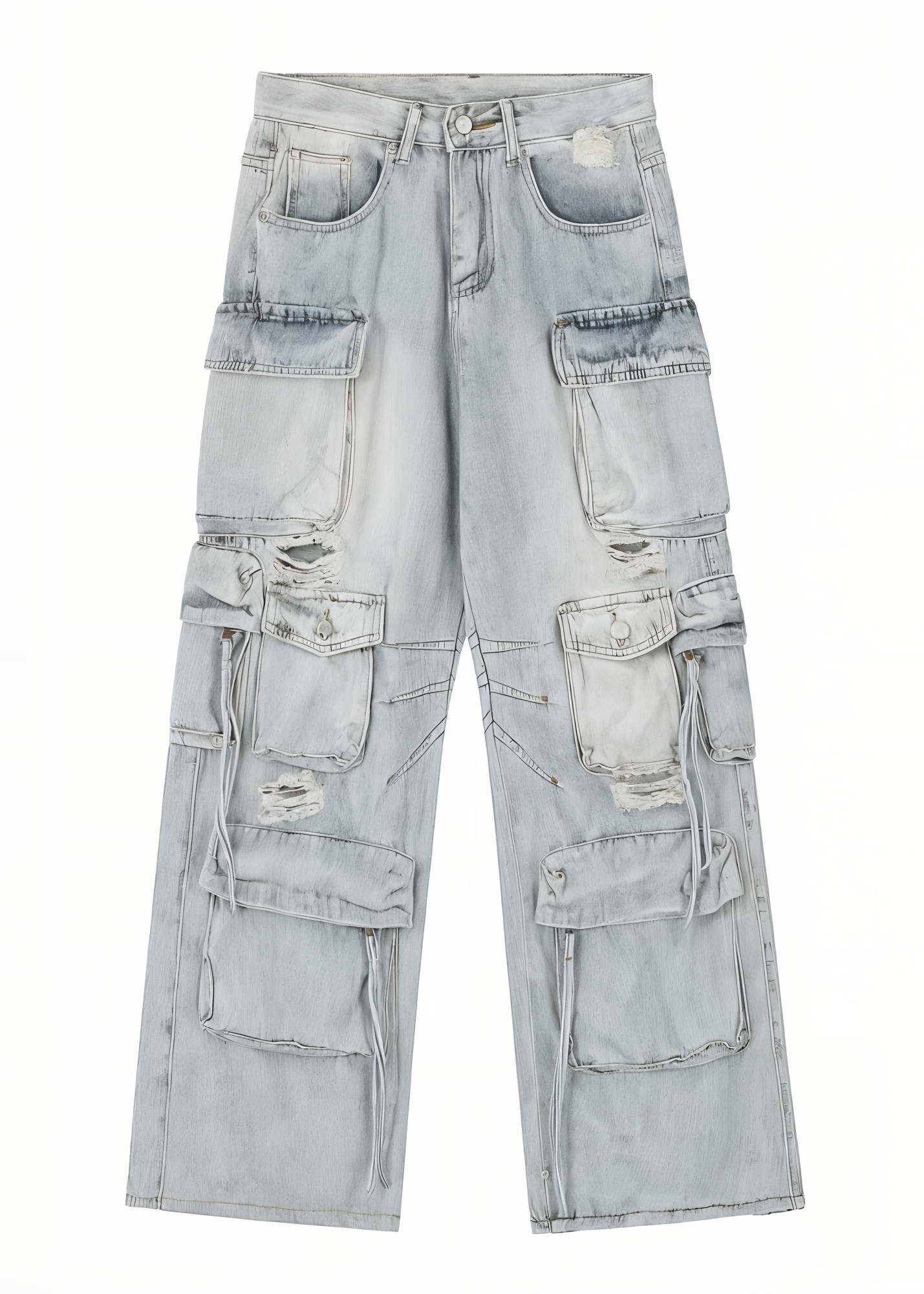 Washed Loose Straight Leg Jeans