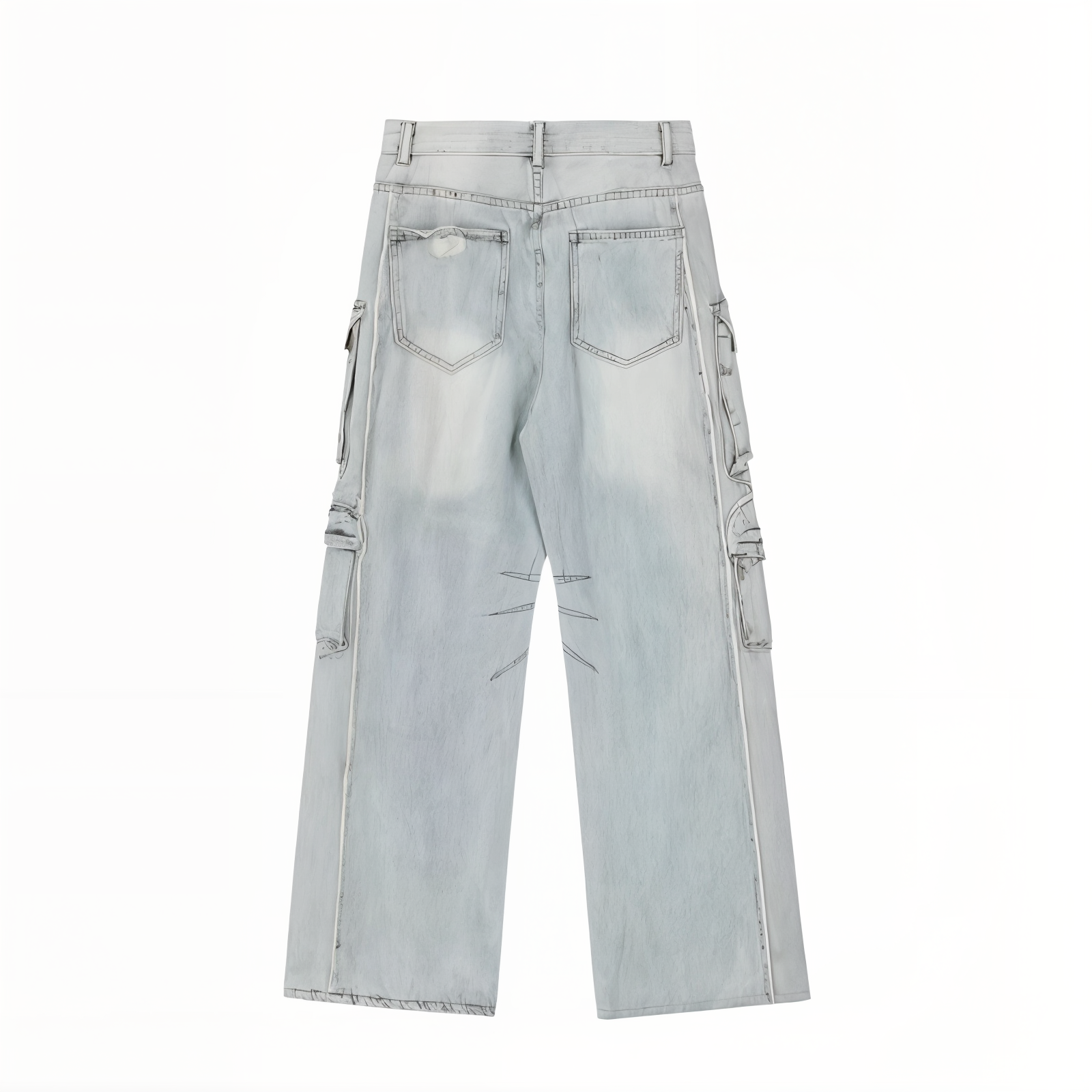 Washed Loose Straight Leg Jeans