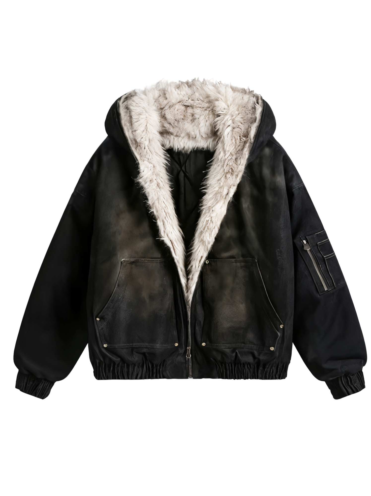 Washed Denim Jacket Fleece Coats