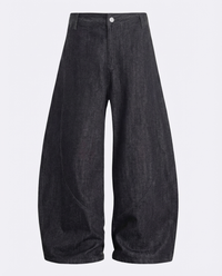 Curved Knife Wide-Leg Denim