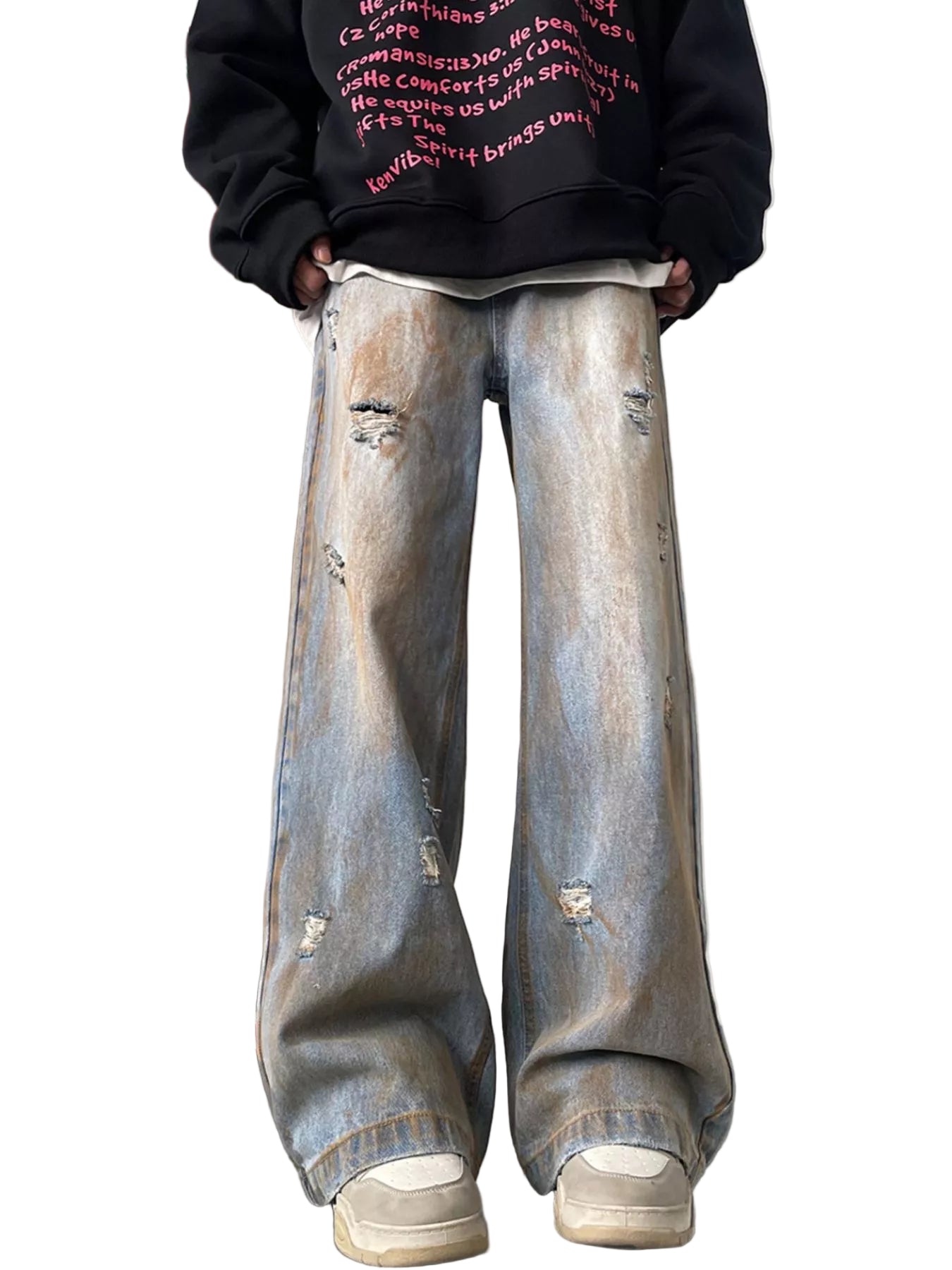 Distressed Wide Leg Jeans