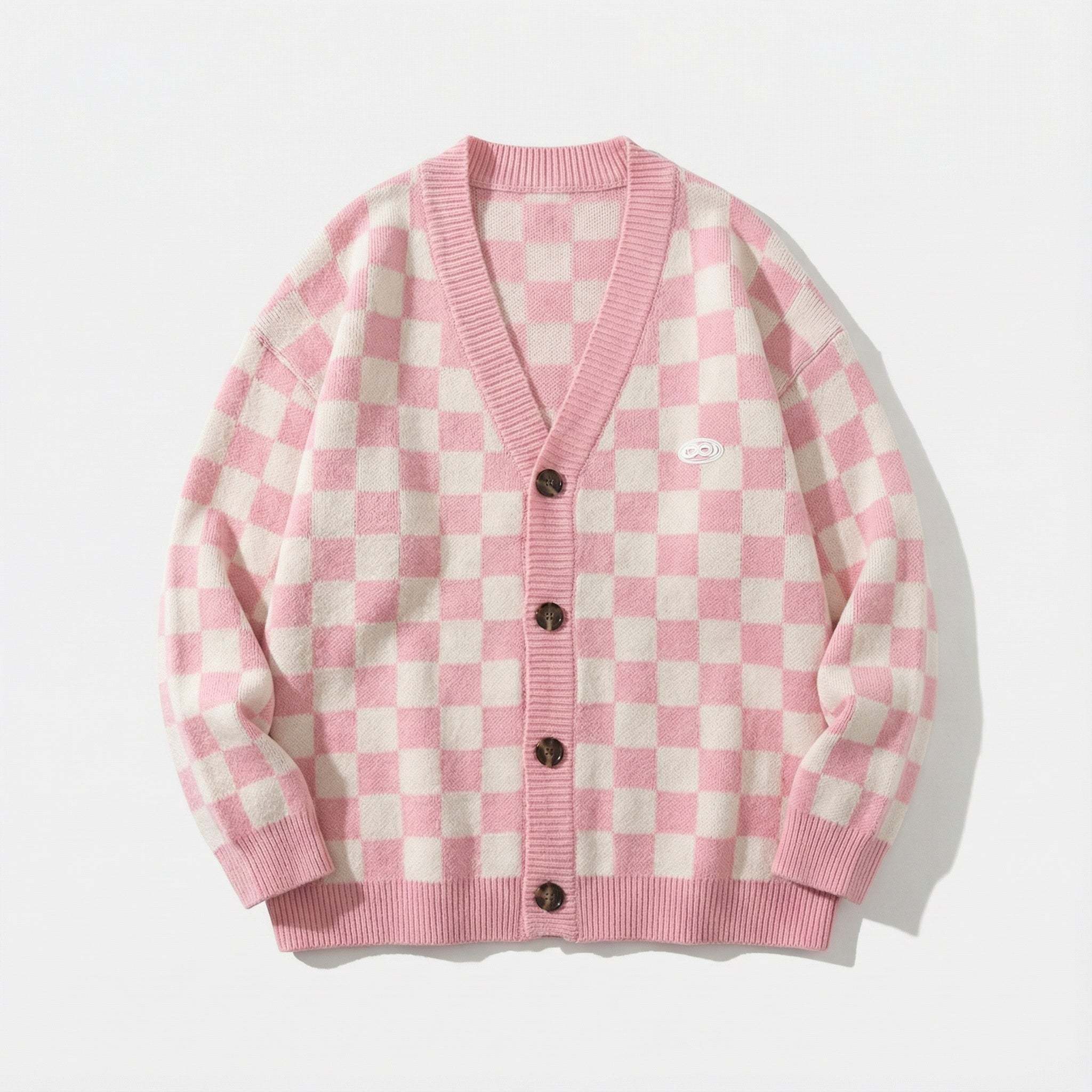 Checkerboard Knit Cardigan
