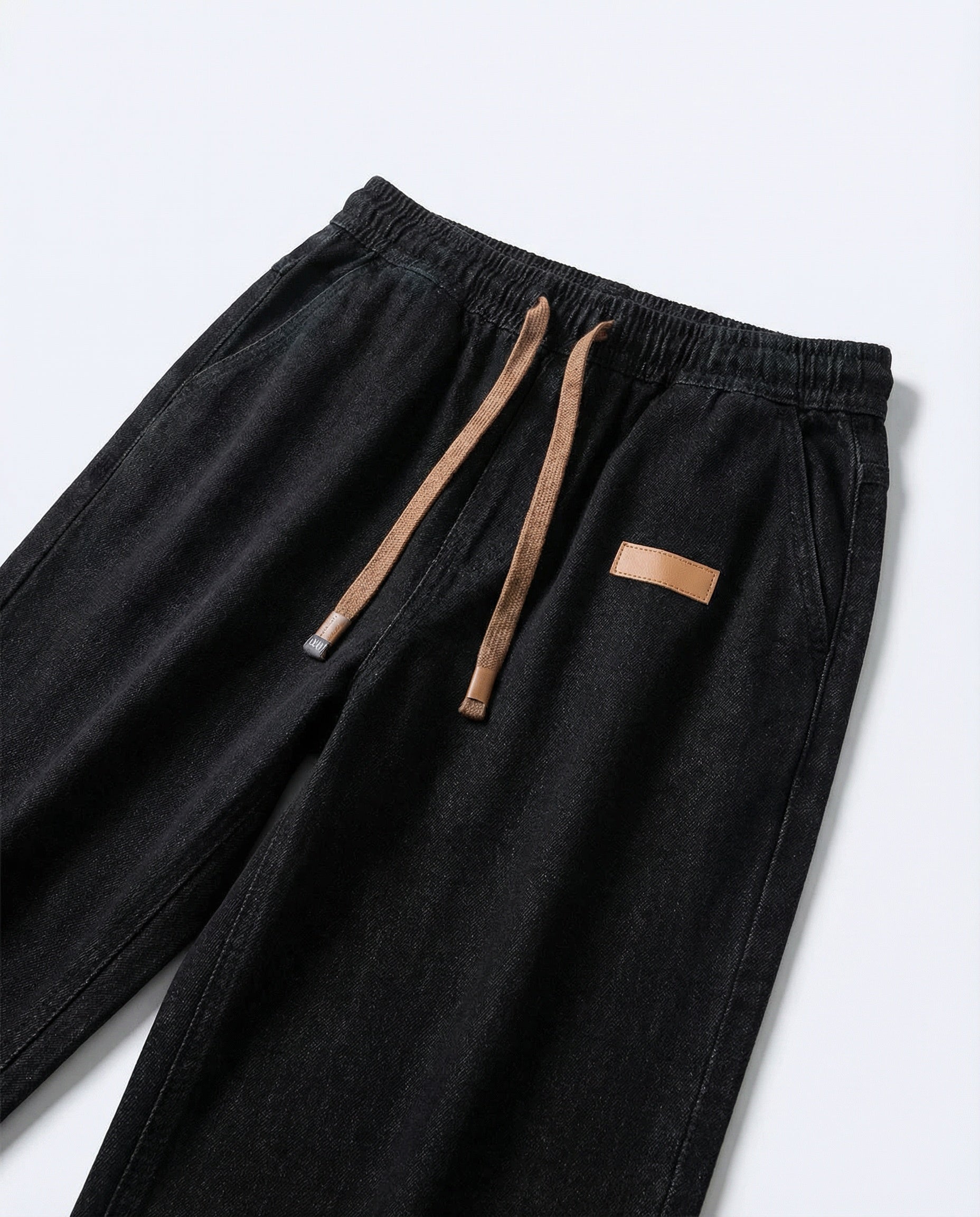 Dark Blue Stretch Drawstring Jeans