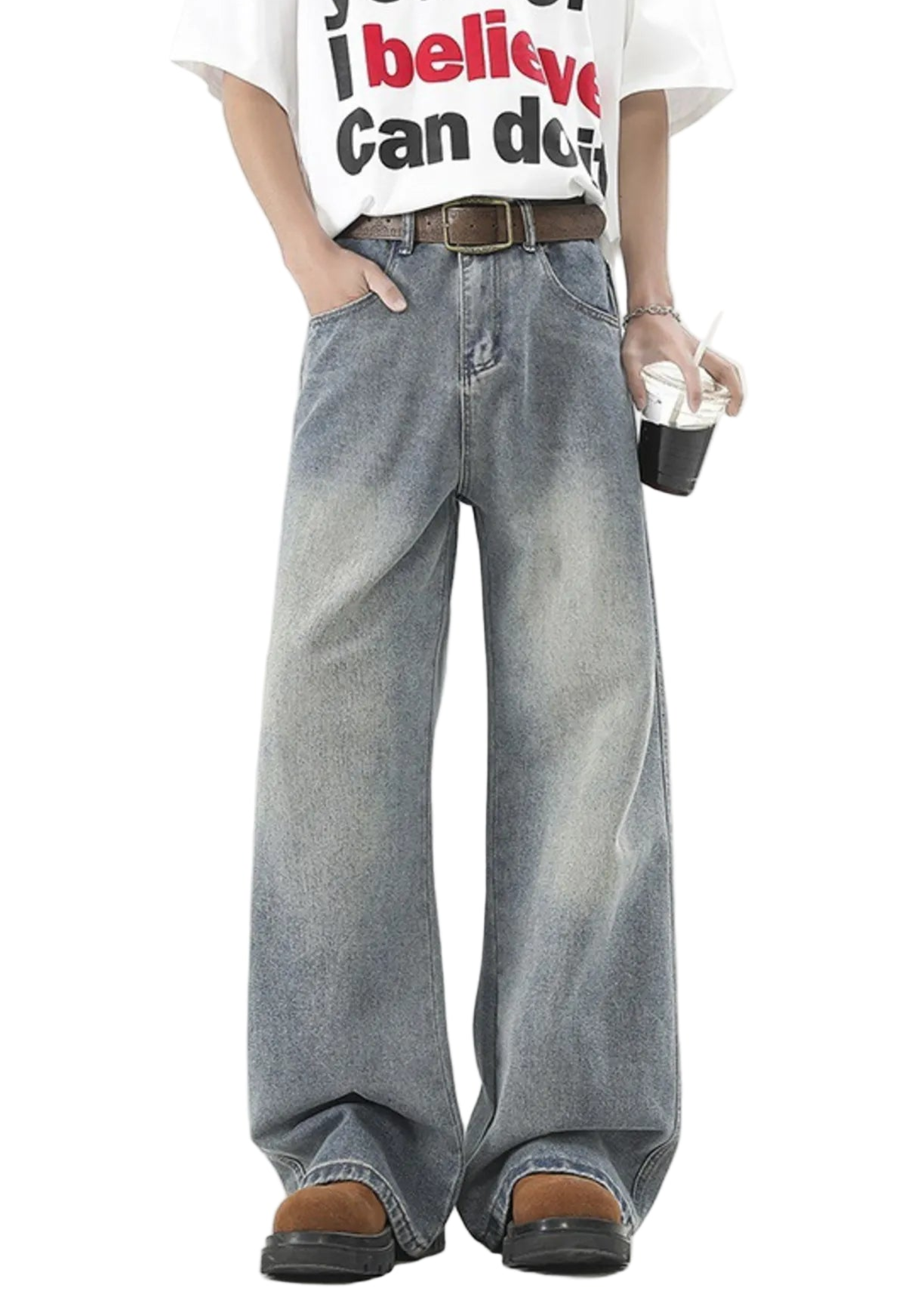 Washed Wide Leg Jeans
