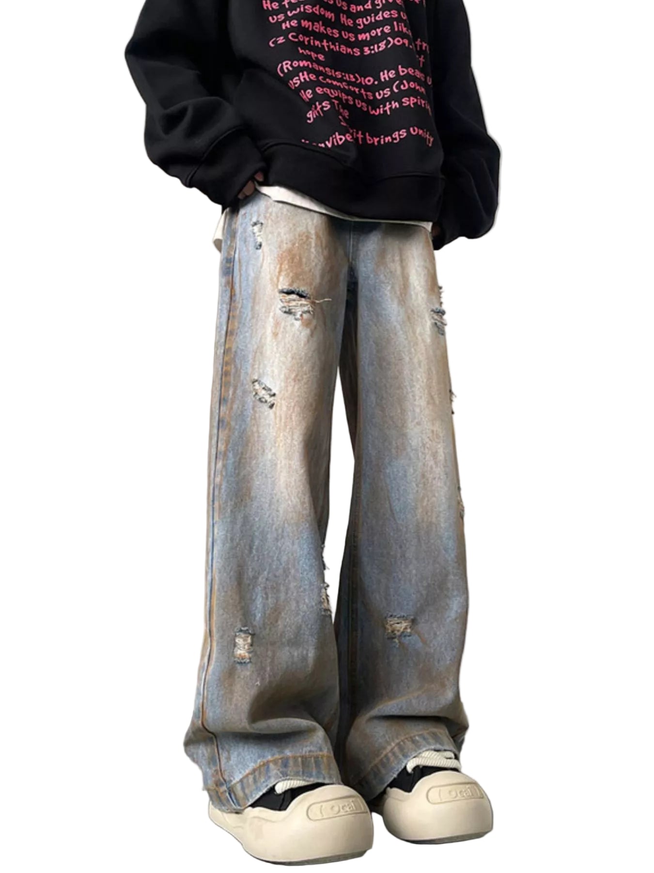 Distressed Wide Leg Jeans