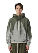 Army Patchwork Pullover Hoodie