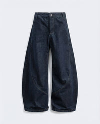 Curved Knife Wide-Leg Denim