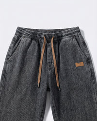 Dark Blue Stretch Drawstring Jeans