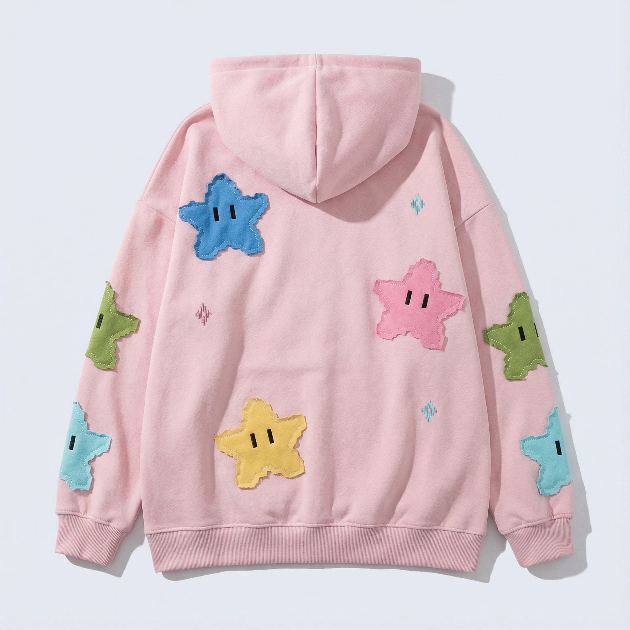 Star Patch Harajuku Zip Hoodie