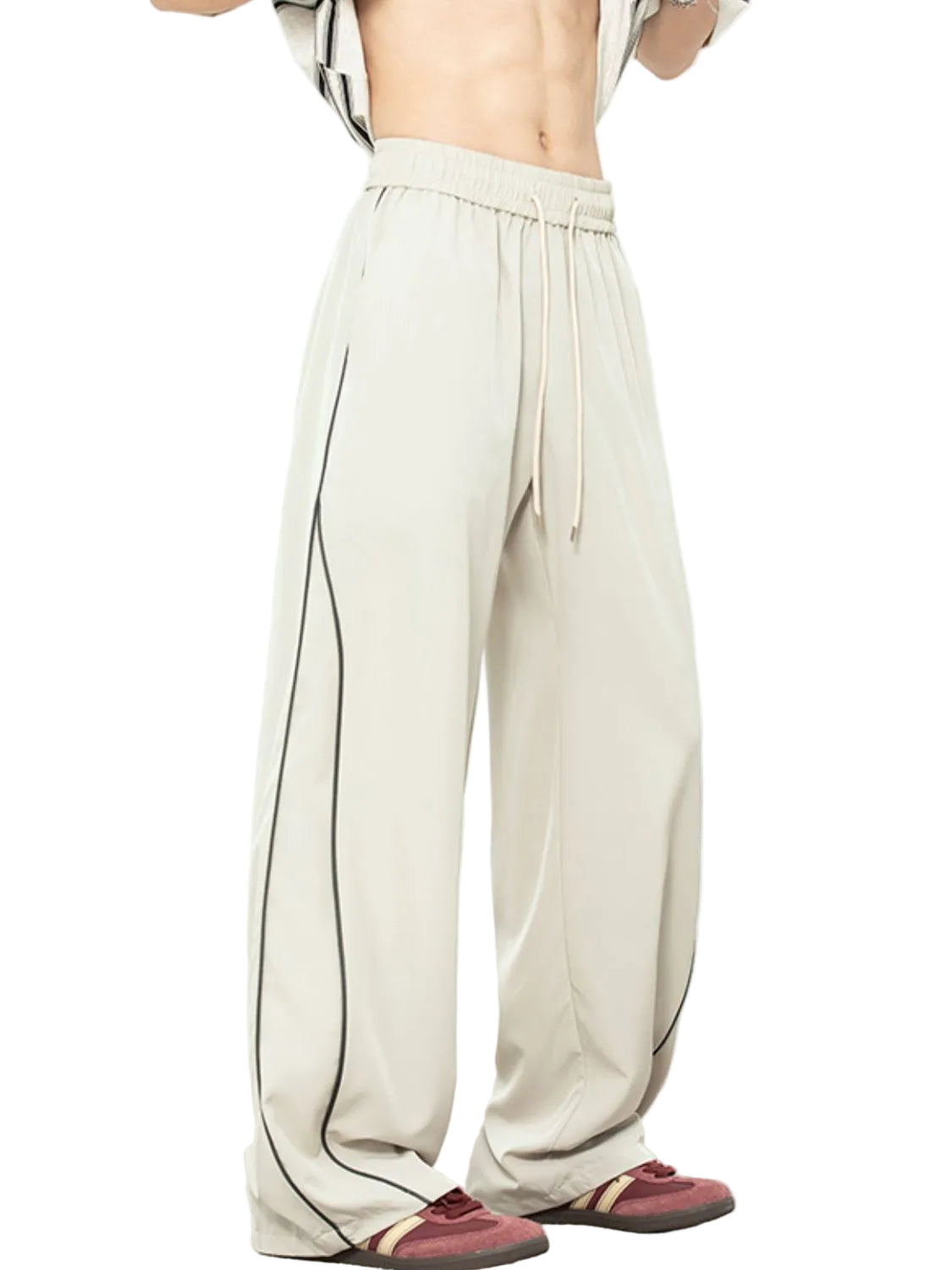 Contrast Straight Sweatpants