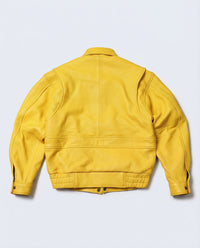 Cropped Yellow Faux Leather Jacket