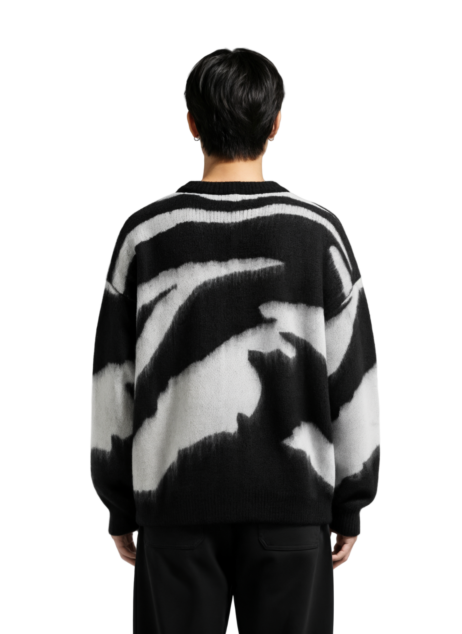 Contrast Round Neck Long Sleeve Sweater