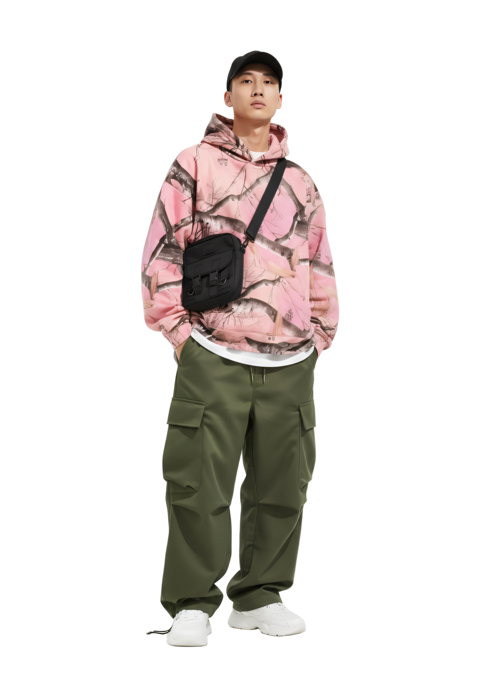 The Pink Camo Set 2 (Camo Hoodie  + Cargo Pant Bundle)