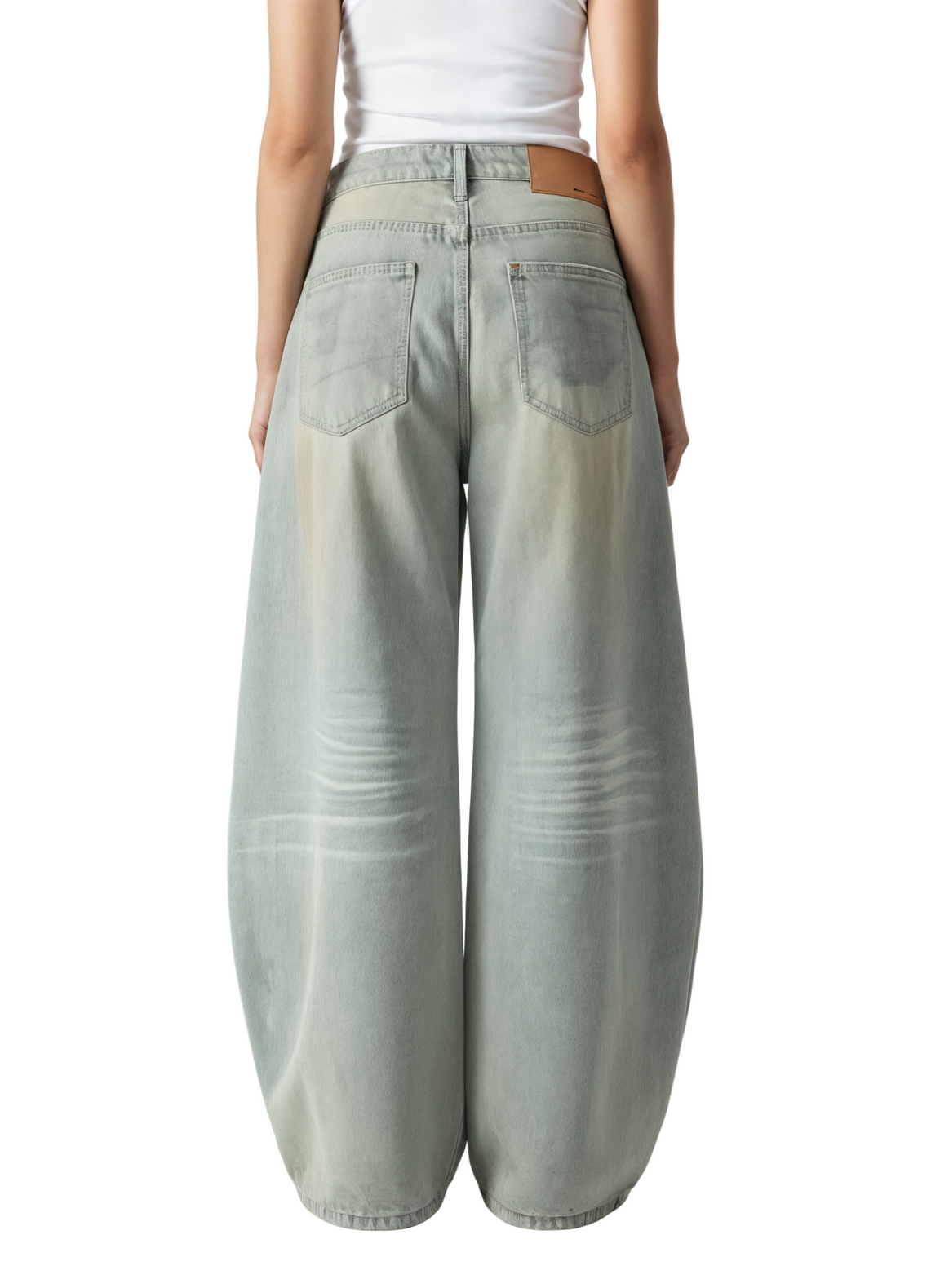 Vintage Washed Wide Leg Jeans