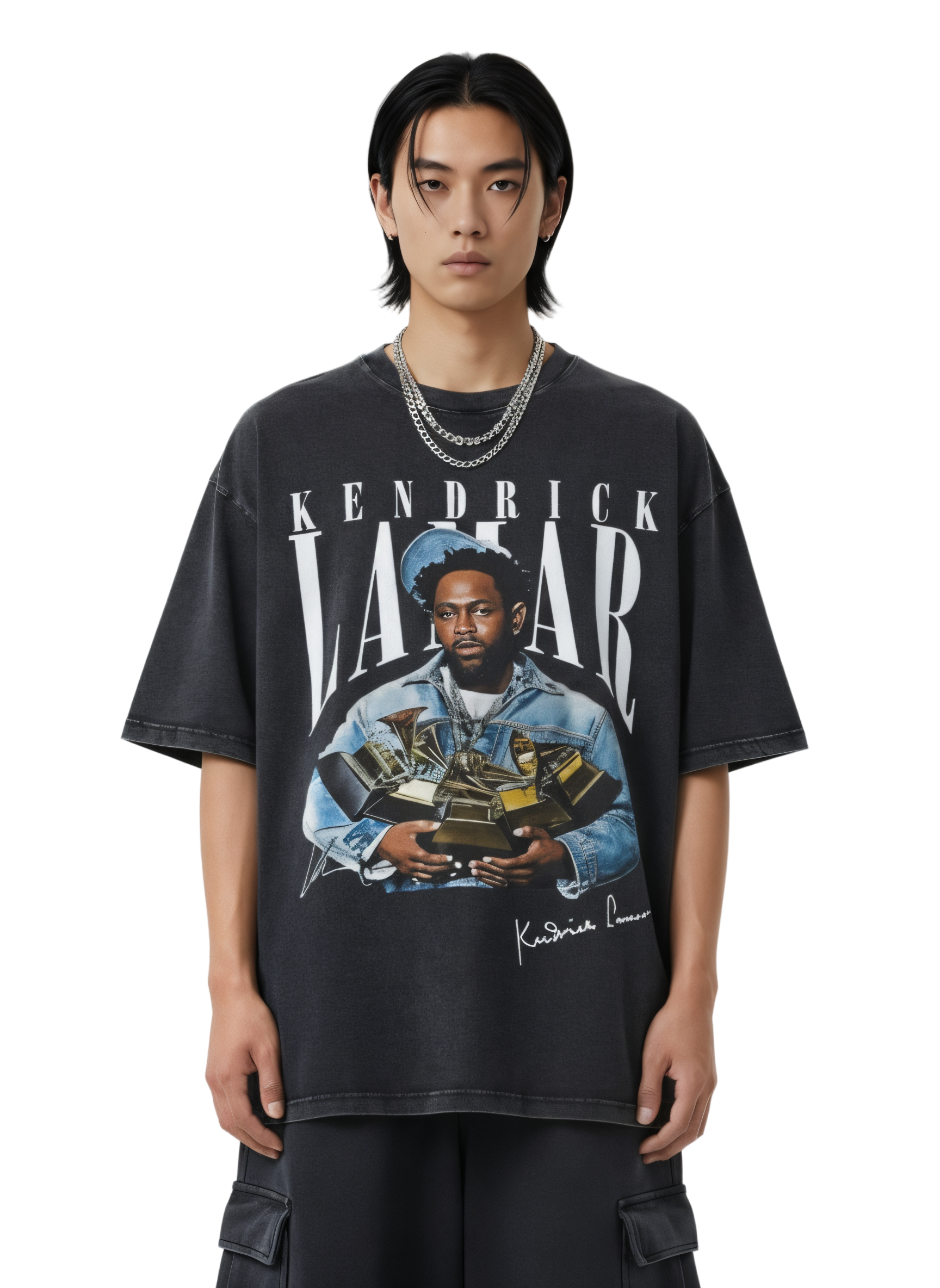 Oversized Kendrick Lamar Washed Vintage T-shirt