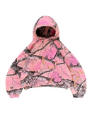 Oversized Pink Branch Camo Print Hoodie