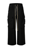 Dark Wide Leg Cargo Pants