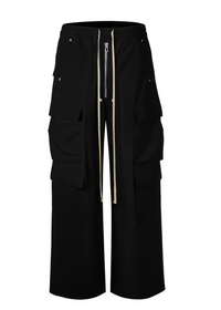 Dark Wide Leg Cargo Pants