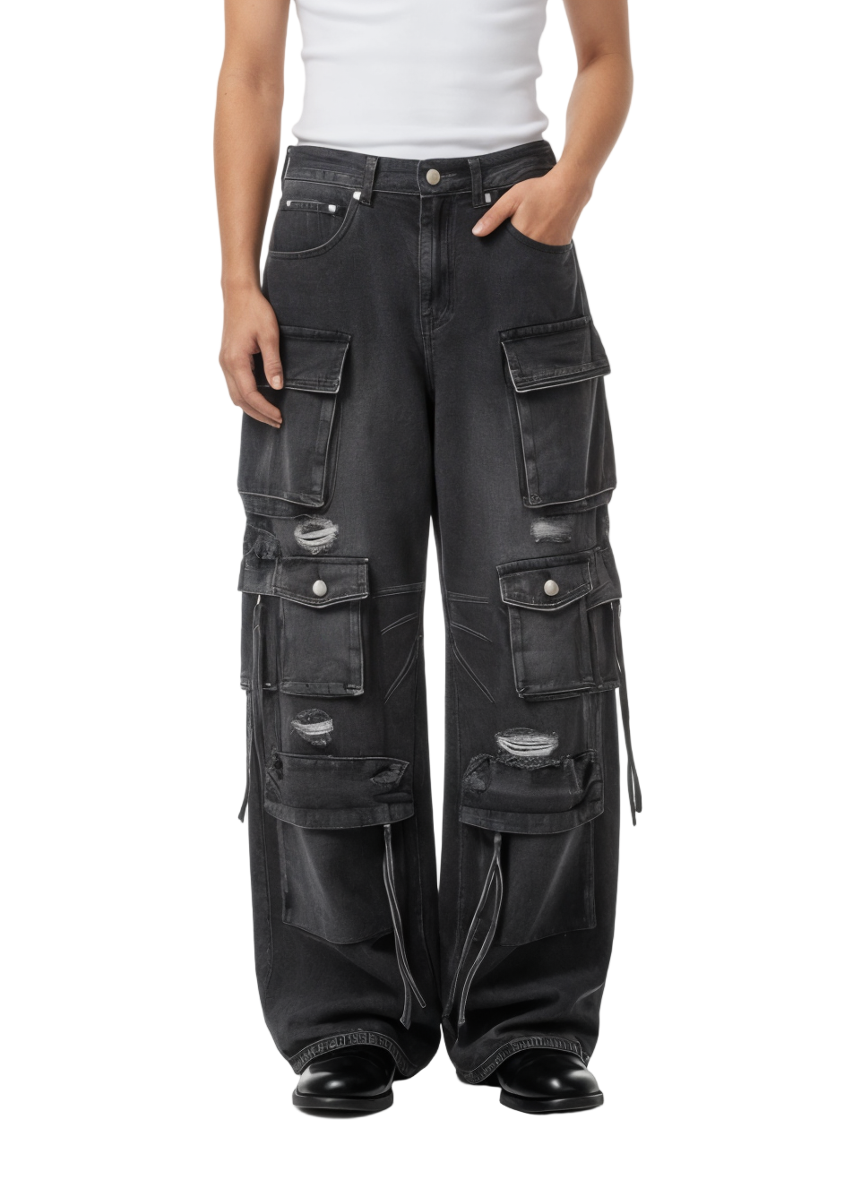 Washed Loose Straight Leg Jeans