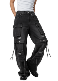 Washed Loose Straight Leg Jeans