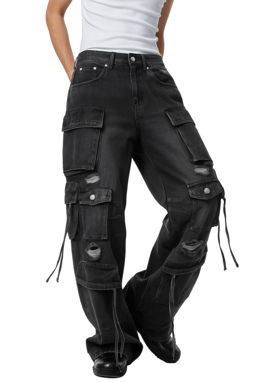 Washed Loose Straight Leg Jeans
