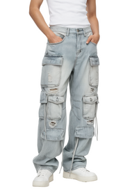 Washed Loose Straight Leg Jeans