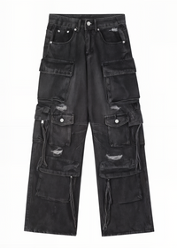Washed Loose Straight Leg Jeans