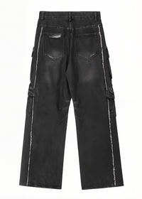 Washed Loose Straight Leg Jeans