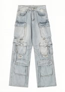 Washed Loose Straight Leg Jeans