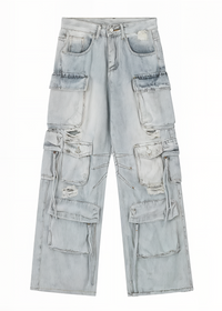 Washed Loose Straight Leg Jeans