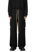 Dark Wide Leg Cargo Pants