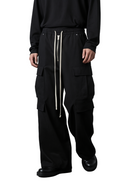 Dark Wide Leg Cargo Pants