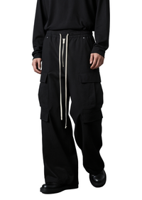 Dark Wide Leg Cargo Pants