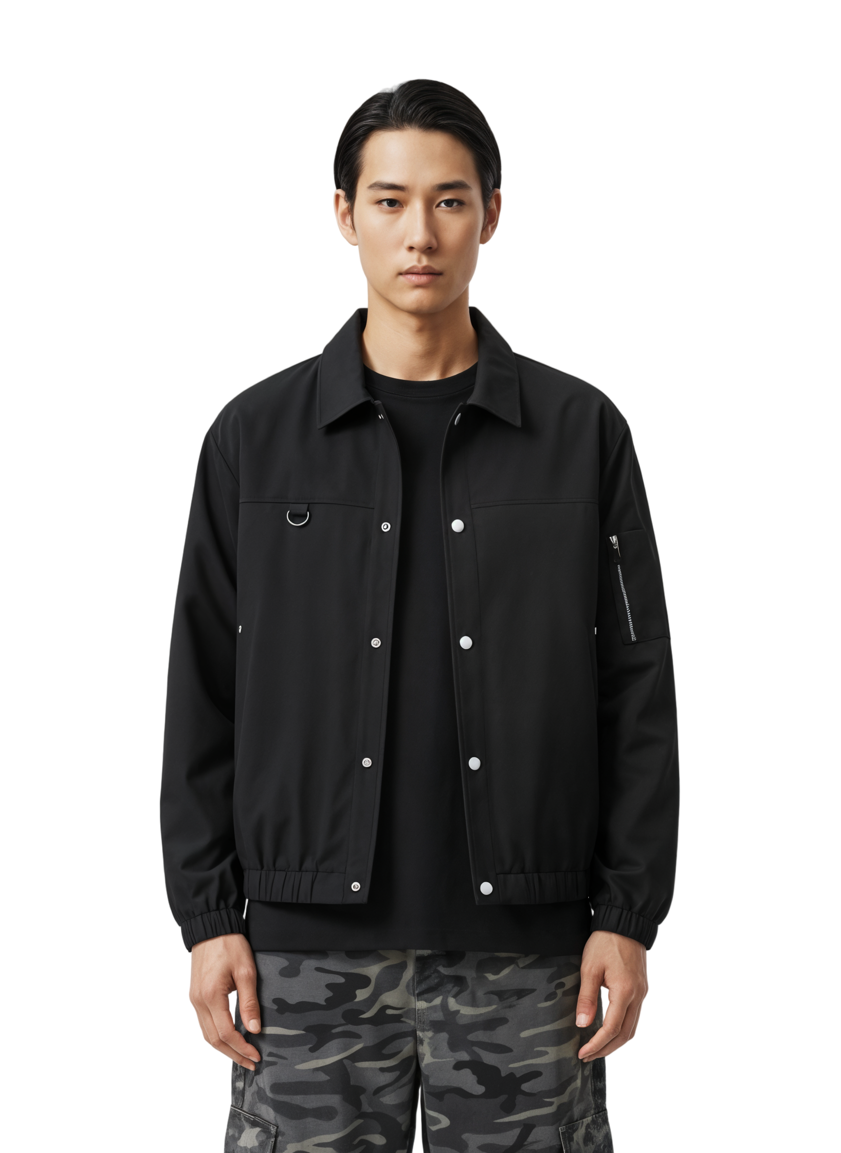 Elastic Hem Long Sleeve Jacket