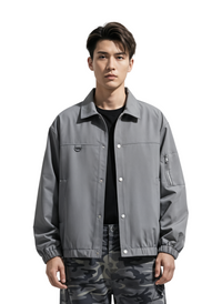 Elastic Hem Long Sleeve Jacket