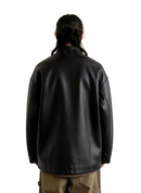 Oversized Vintage Distressed Faux Leather Jacket