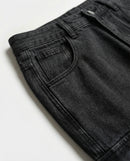 Curved Knife Wide-Leg Denim