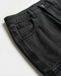 Curved Knife Wide-Leg Denim