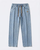 Dark Blue Stretch Drawstring Jeans
