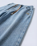 Dark Blue Stretch Drawstring Jeans