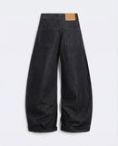 Curved Knife Wide-Leg Denim