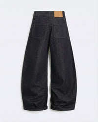 Curved Knife Wide-Leg Denim