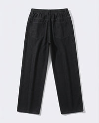 Dark Blue Stretch Drawstring Jeans