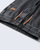 Dark Blue Stretch Drawstring Jeans