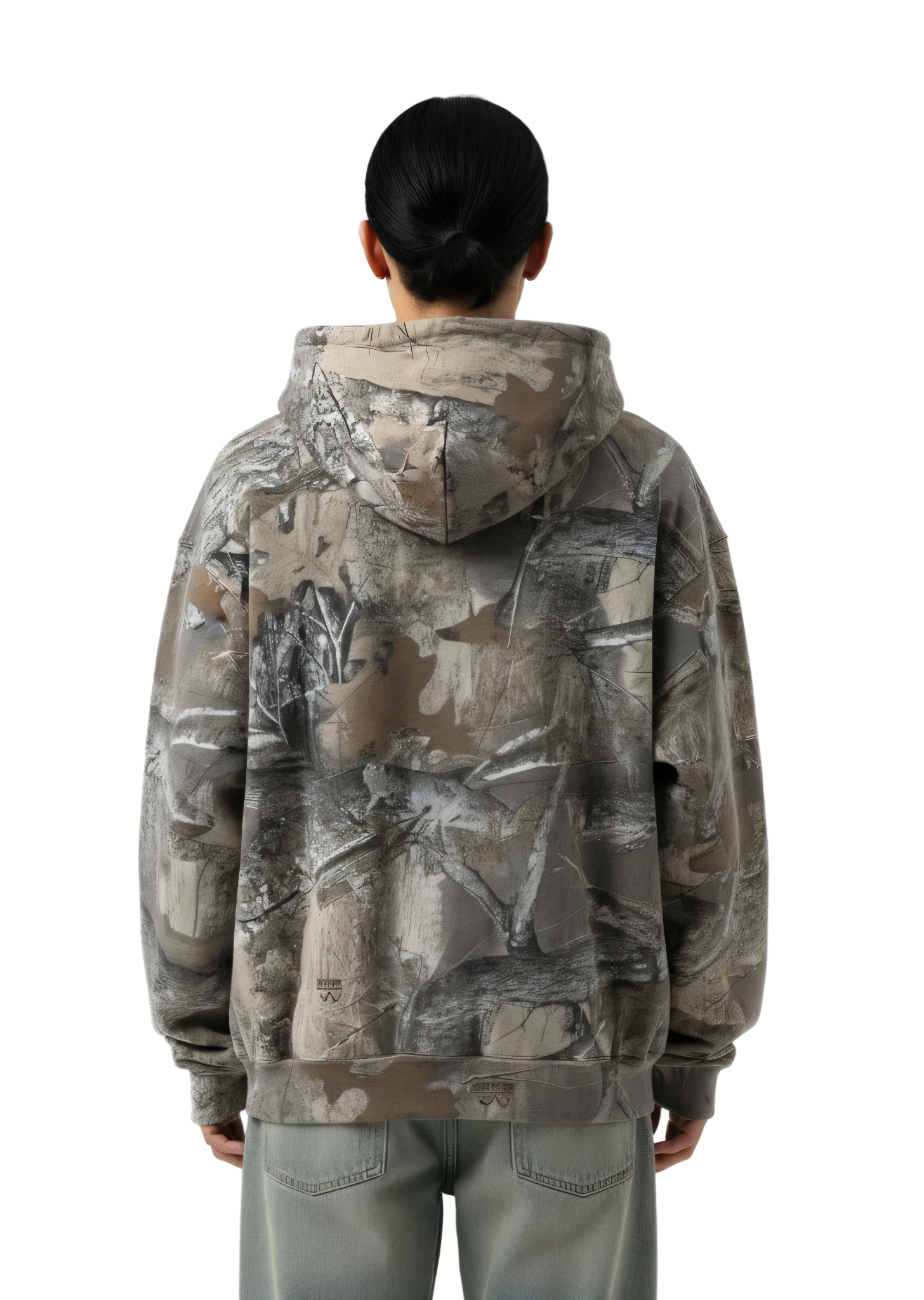 Oversized Camouflage Zip Up Hoodie