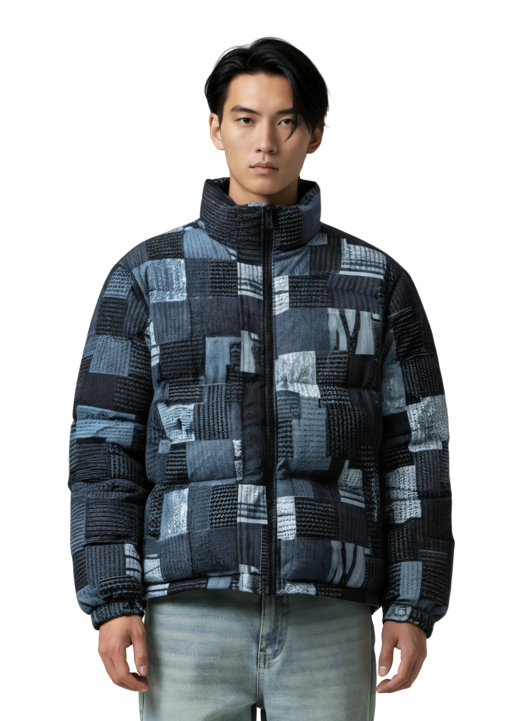 Patchwork Cotton Padded Winter Parka